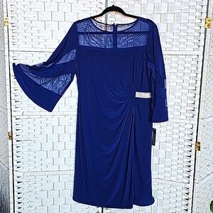RM Richard's Blue Cocktail Dress with Crystal Accent  - 12